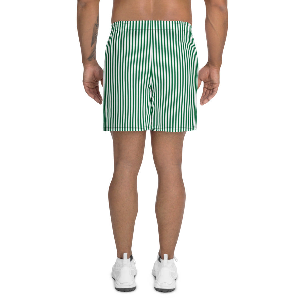 Grønne og hvide striber badeshorts
