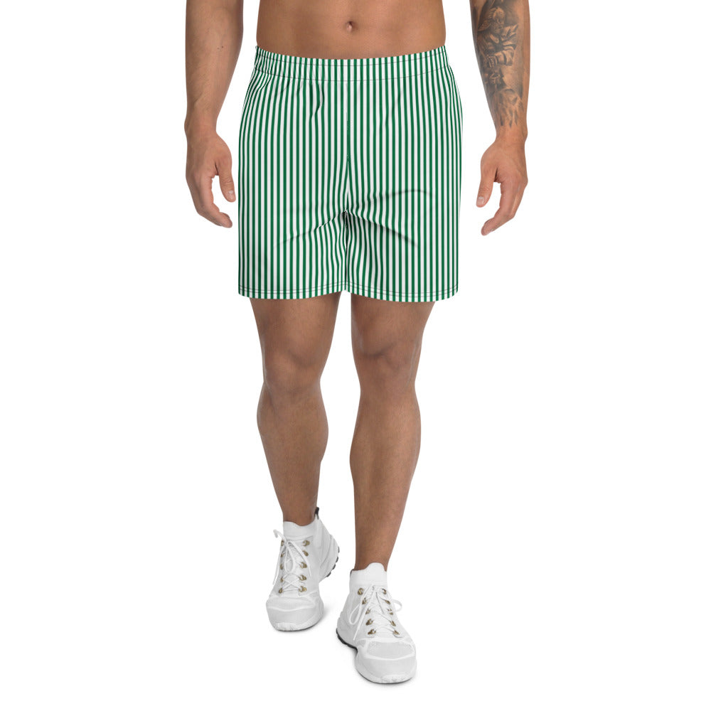 Grønne og hvide striber badeshorts