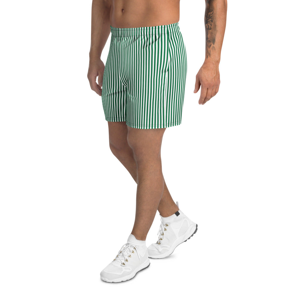 Grønne og hvide striber badeshorts