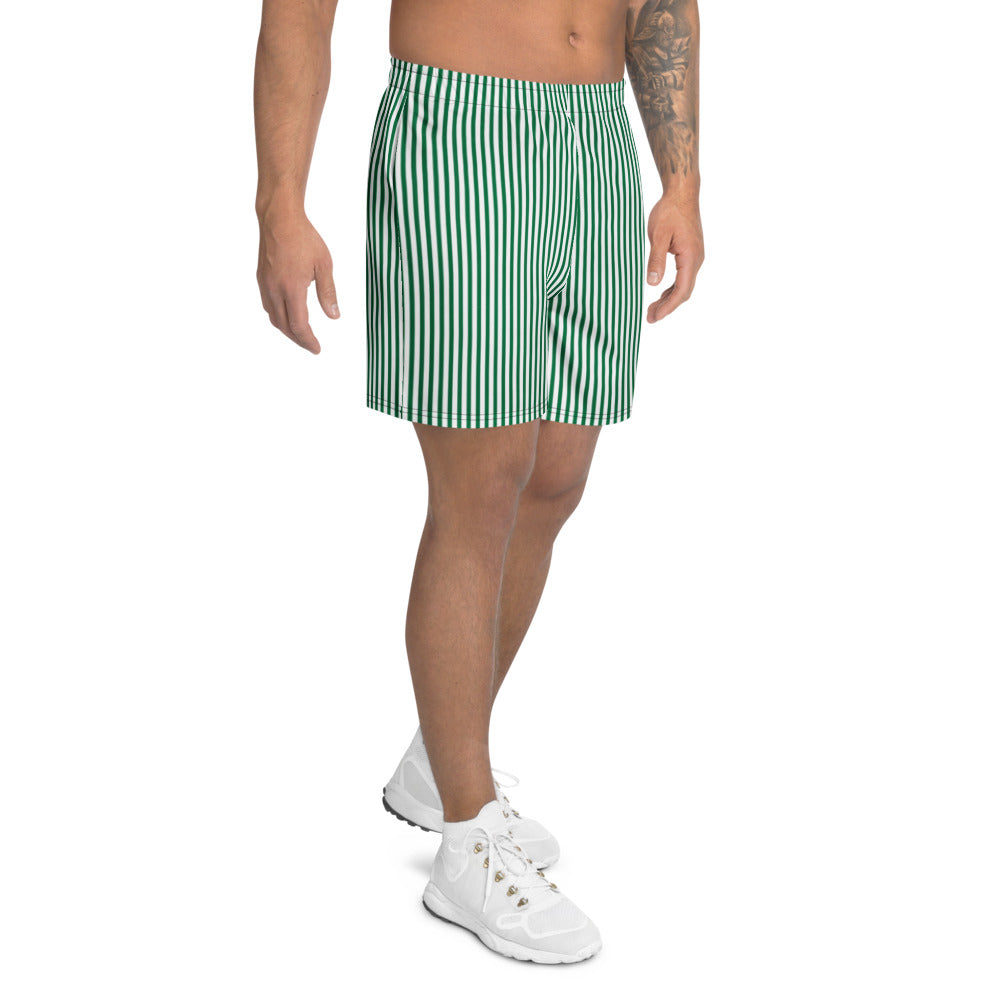 Grønne og hvide striber badeshorts