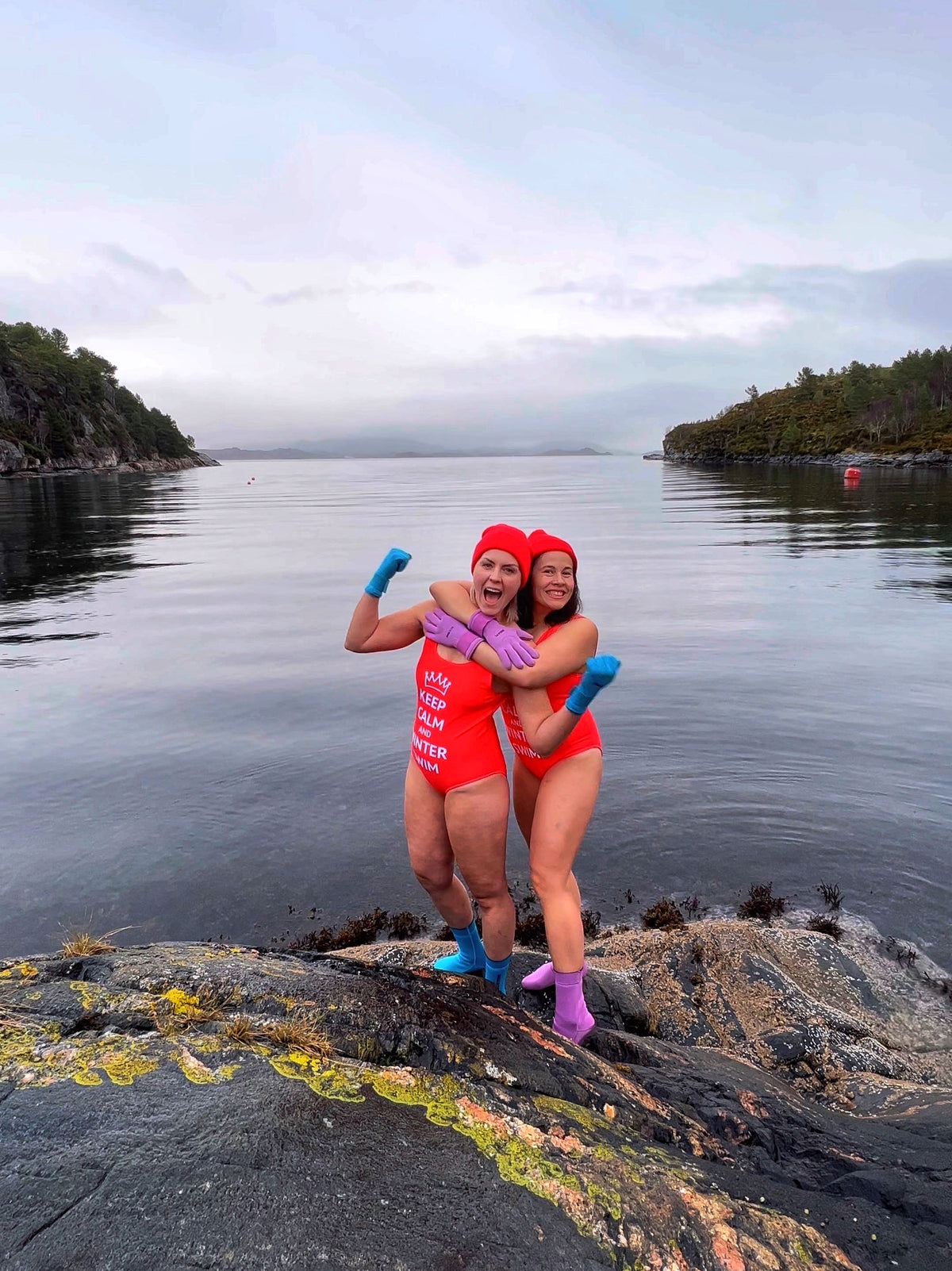 keep calm and winter swim badedragt